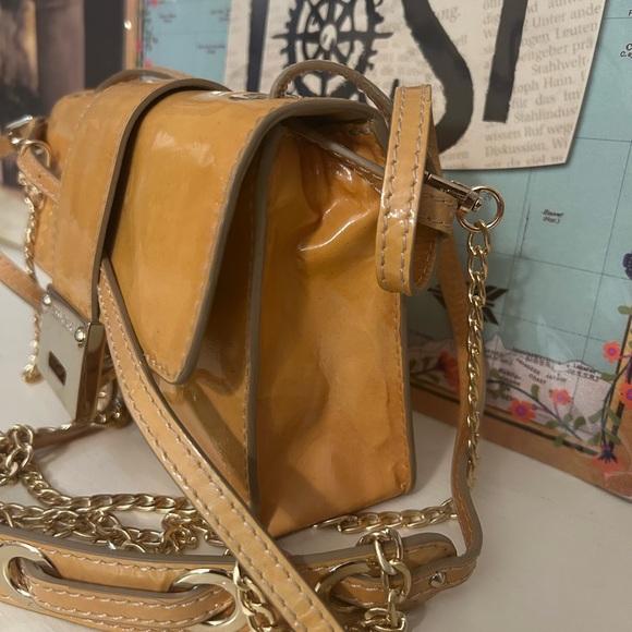 Jimmy Choo calfskin Rebel mini 2 way handbag in Ferocious Yellow! - Picture 6 of 8